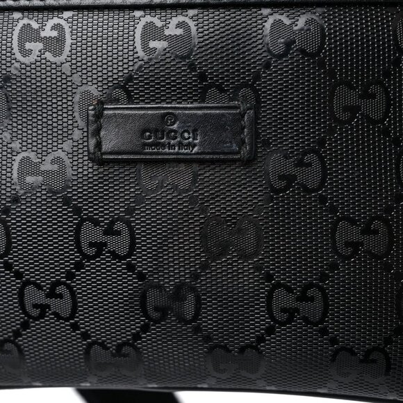 Authentic Gucci GG Supreme Imprime Monogram Waist Bag Belt Bag Pouch Mens Black - Picture 4 of 8
